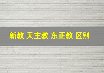 新教 天主教 东正教 区别